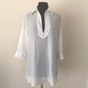 Burberry White Linen Tunic Size Medium